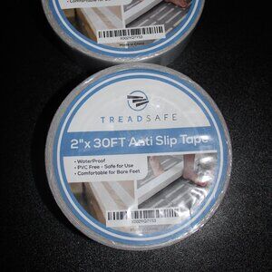 (2X) TREADSAFE Clear Grip Tape for Stairs Showers Slippery Surfaces 2" x 30FT